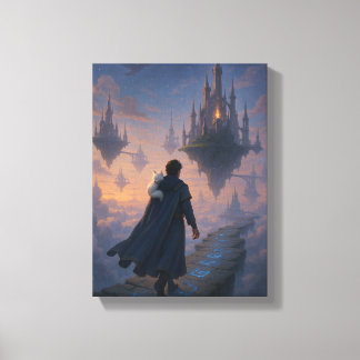 Ethereal Sky City Illustration Canvas Print