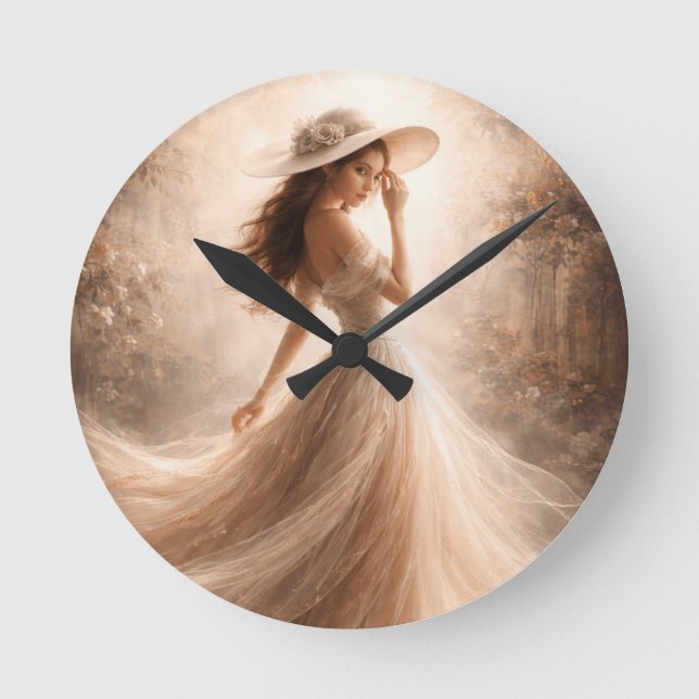 Ethereal Slavic Water Nymph | Wall Clock | Boho (Front)