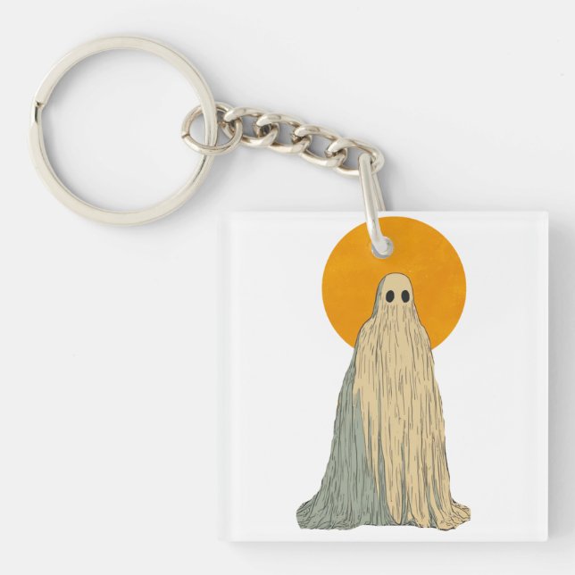 Ethereal Specter Against Full Moon Keychain (Front)