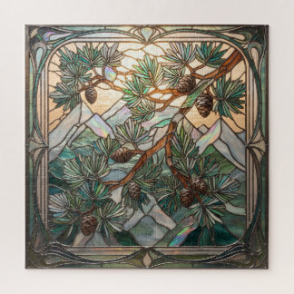 Ethereal Stained Glass Cedar of Lebanon Puzzle