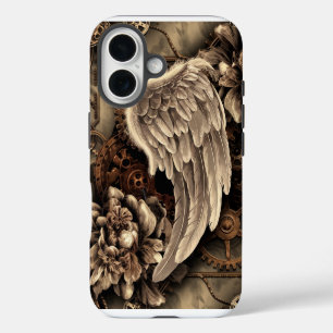 Ethereal Steampunk Wings, Gears, and Blooms iPhone 16 Case