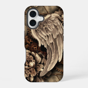 Ethereal Steampunk Wings, Gears, and Blooms iPhone 16 Case