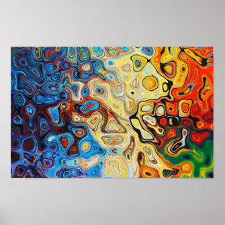 Ethereal Swirls Abstract Modern Art Poster