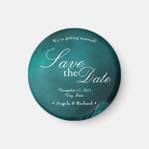 Ethereal Teal: Exquisite Save the Date Magnet