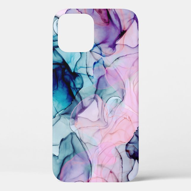 Ethereal Teal Pink Purple Inky Modern Glamour Case-Mate iPhone Case (Back)