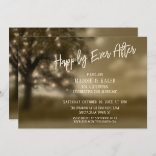 Ethereal Tree, Lights Happily Ever After Reception Invitation