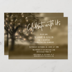 Ethereal Tree w Lights Celebrate with Us Reception Invitation