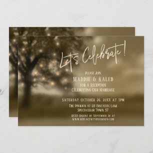 Ethereal Tree w/ Lights Let's Celebrate Reception Invitation