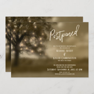Ethereal Tree w/ Lights Postponed Wedding Card