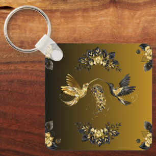 Ethereal Unison, Golden Winged Fantasy Keychain