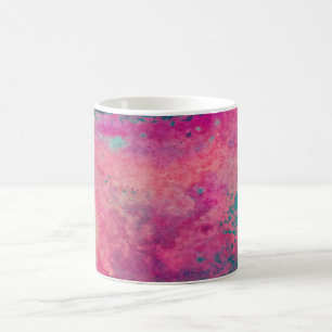 “Ethereal Vellum” – Pink Teal Blue Abstract    Coffee Mug