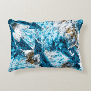 Ethereal Velocity: Geometric Cloud & Arrow Fusion Accent Pillow