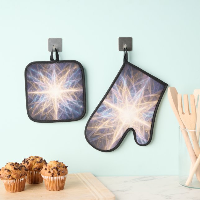 Ethereal Vision – Beyond Reality.59 Oven Mitt & Pot Holder Set (Insitu(Hanging))