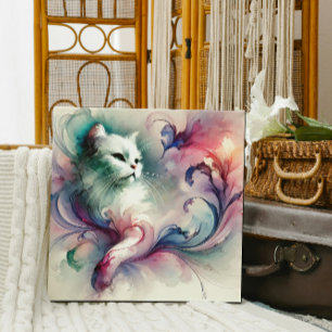 Ethereal Watercolor Cat Canvas Print