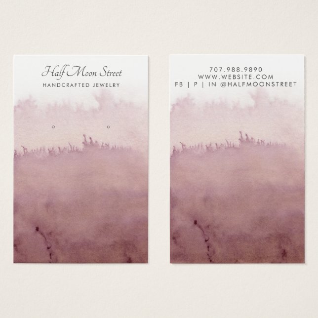 Ethereal Watercolor Earring Jewellery Display Card (Front & Back)