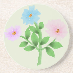 Ethereal Watercolor Wildflower Bouquet - Pastel Fl Coaster