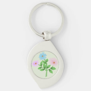 Ethereal Watercolor Wildflower Bouquet - Pastel Fl Keychain