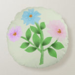 Ethereal Watercolor Wildflower Bouquet - Pastel Fl Round Pillow<br><div class="desc">A delicate, hand-painted digital watercolor illustration featuring a trio of ethereal wildflowers in soft shades of sky blue, misty purple, and blush pink. This botanical piece captures the fluid transparency of traditional watercolor with a modern, clean aesthetic. Perfect for cottagecore lovers, nursery decor, or anyone who appreciates the quiet beauty...</div>