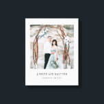 Ethereal Wedding | Photo and Typewriter Text Canvas Print<br><div class="desc">This simple and stylish canvas features your personal wedding photo on a simple white background,  with your names and wedding date in vintage look typewriter text.</div>