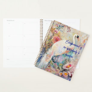 Ethereal White Peacock Planner