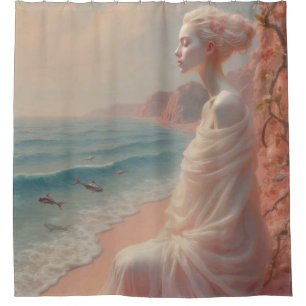Ethereal Woman on Dreamy Beach