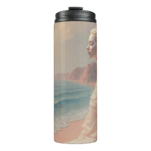 Ethereal Woman on Dreamy Beach Thermal Tumbler