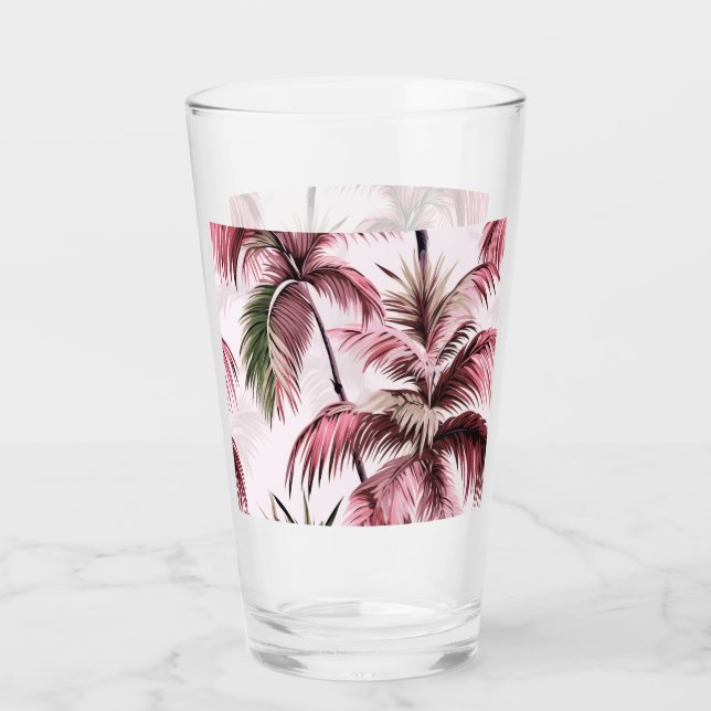 Ethereales rosé palm pattern glass (Front)