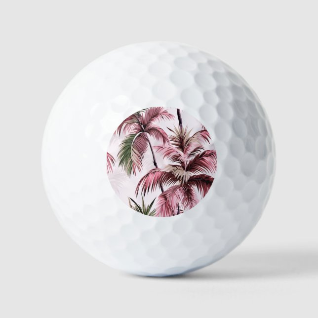 Ethereales rosé palm pattern golf balls (Front)