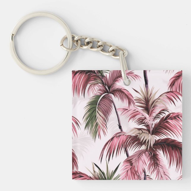 Ethereales rosé palm pattern keychain (Front)