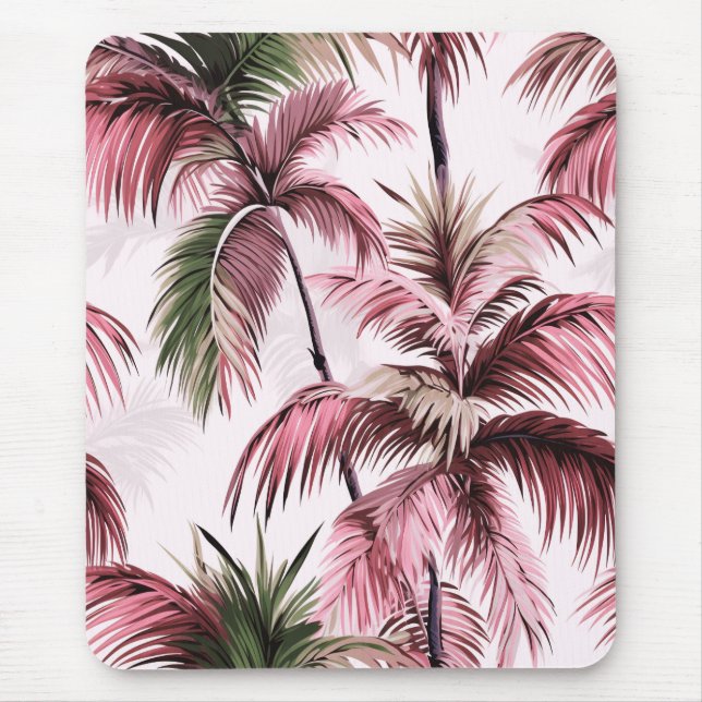 Ethereales rosé palm pattern mouse pad (Front)