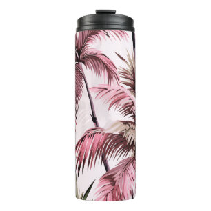 Ethereales Rosé-Palmenmuster Thermal Tumbler