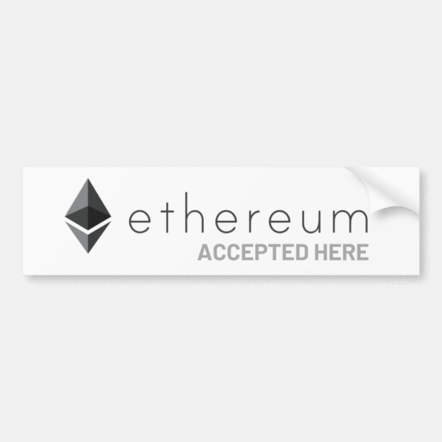 Ethereum accepté ici Sticker Decal (Devant)