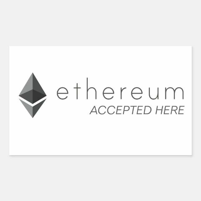 Ethereum Accepté Ici Stickers Rectangle (Devant)