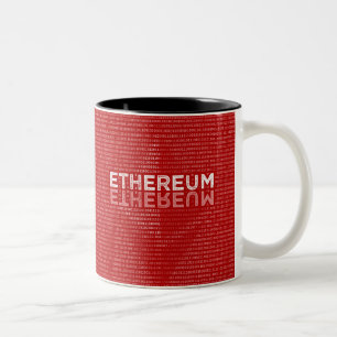 Ethereum Binary red mug with full text