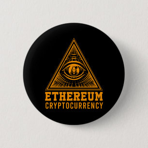 Ethereum ETH All Seeing Eye Crypto Illuminati Gift 2 Inch Round Button