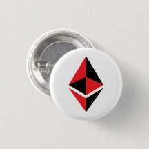 Ethereum ETH Black & Red Logo | Button