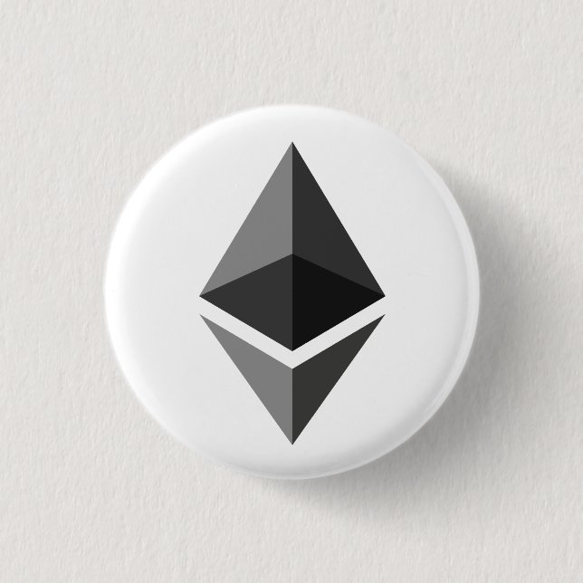 Ethereum (ETH) Cryptocurrency Blockchain 1 Inch Round Button (Front)