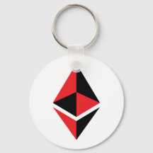 Ethereum ETH Logo Noir et Rouge | Porte-clés de ba
