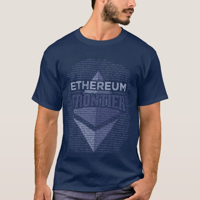 Ethereum Frontier Full Grunge original & navy blue T-Shirt (Front)