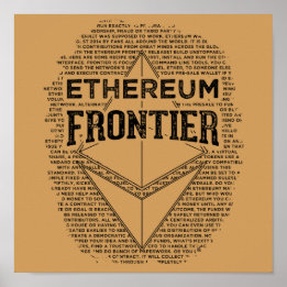 Ethereum Frontier poster (square black on gold)