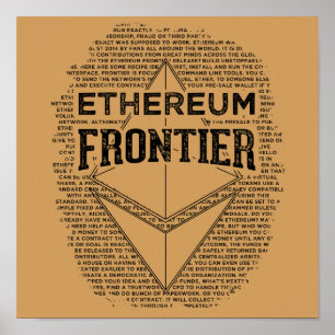 Ethereum Frontier poster (square black on gold)