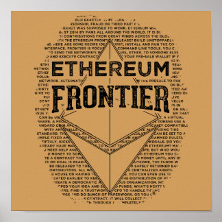 Ethereum Frontier poster (square black on gold)