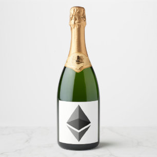 Ethereum Gray Icon Sparkling Vin Étiquette