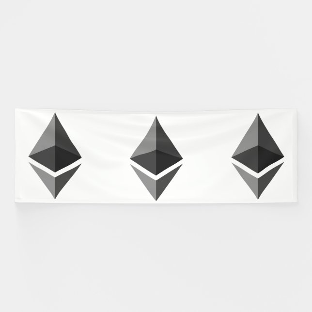 Ethereum Grey Icon 4x12 Vinyl Banner (Horizontal)