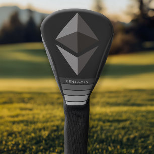 Ethereum Investment Crypto with Name Grey Stripes Golf Head Cover