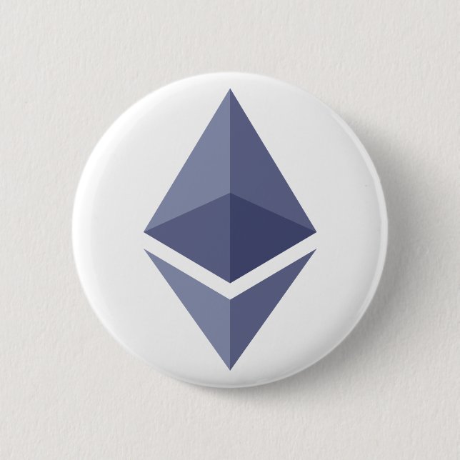 Ethereum Purple Crypto Symbol 2 Inch Round Button (Front)