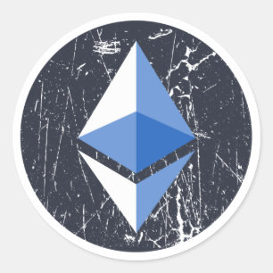 ethereum symbol grunge crypto cryptocurrency money classic round sticker