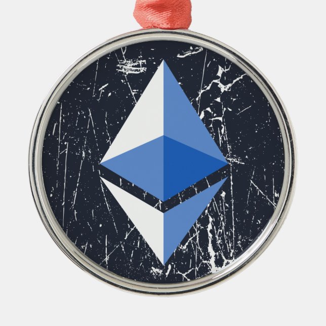 ethereum symbol grunge crypto cryptocurrency money metal ornament (Front)