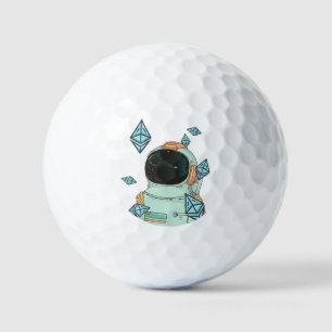 Ethereum To The Moon ETH Space Man Merch Golf Balls
