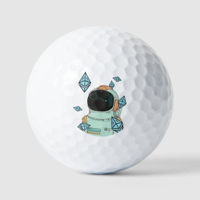Ethereum To The Moon ETH Space Man Merch  Golf Balls (Front)